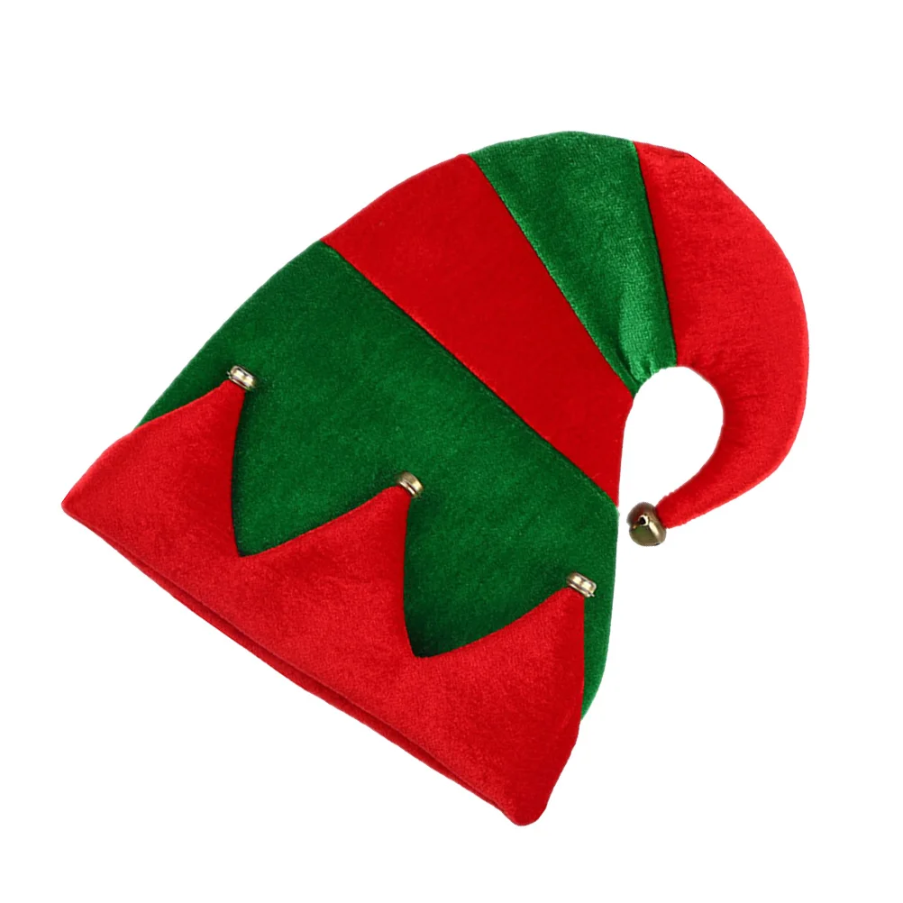 Chapeau de père noël cloche de noël, 1 pièce, couvre-chef de Cosplay rouge vert, décoration de fête de vacances, joli Costume pour adulte, chapeau de père noël