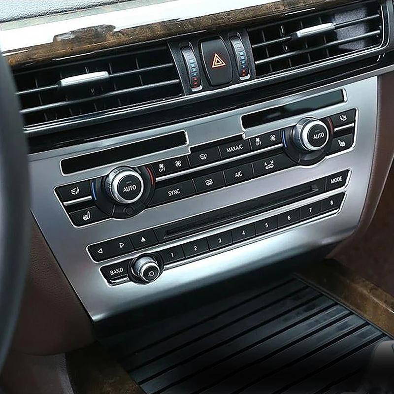 

Цветная автомобильная консоль из углеродного волокна, панель управления компакт-диском, декоративная накладка для BMW X5 X6 F15 F16, аксессуары для интерьера из нержавеющей стали