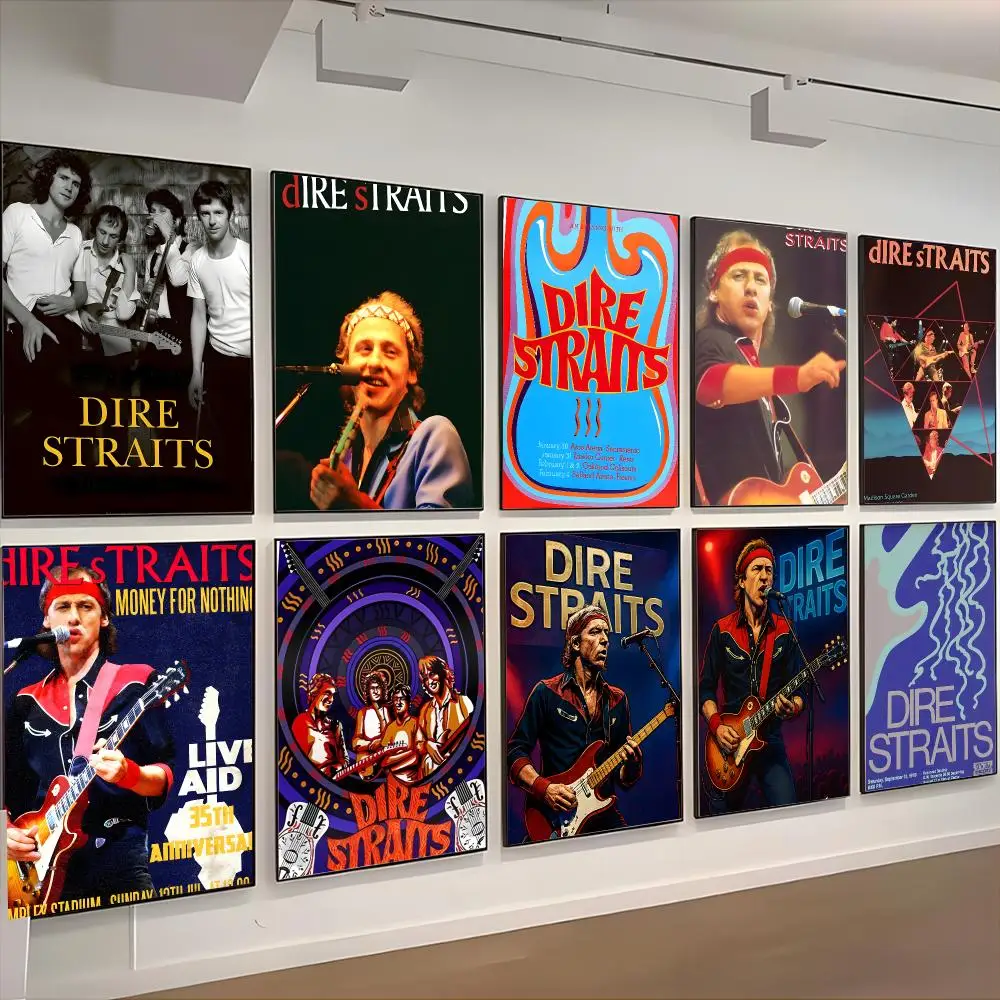 Classic D-Dire Straits Poster Retro Kraft Paper Sticker DIY Room Bar Cafe Aesthetic Art Wall