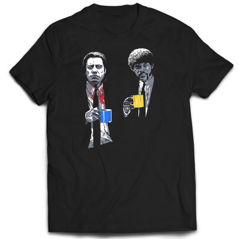 Summer Pulp Fiction John Travolta T-Shirt Men Harajuku Daily Casual O Neck cool T Shirts Short Sleeve Tees fashion Tops