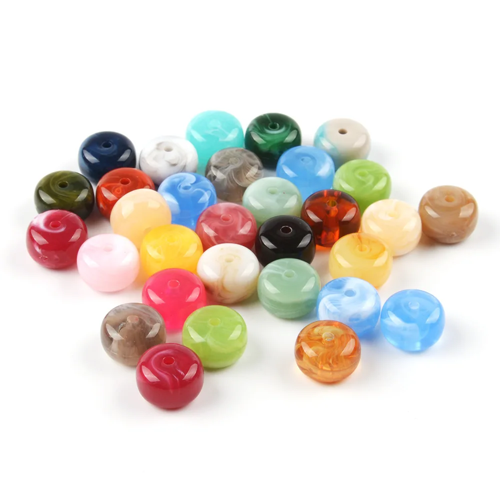 30 Pieces 14mm Flat Circular Acrylic Bead with Halo Dyeing Sensation DIY Jewelry Making Necklace, Bracelet, Clothing Accessory