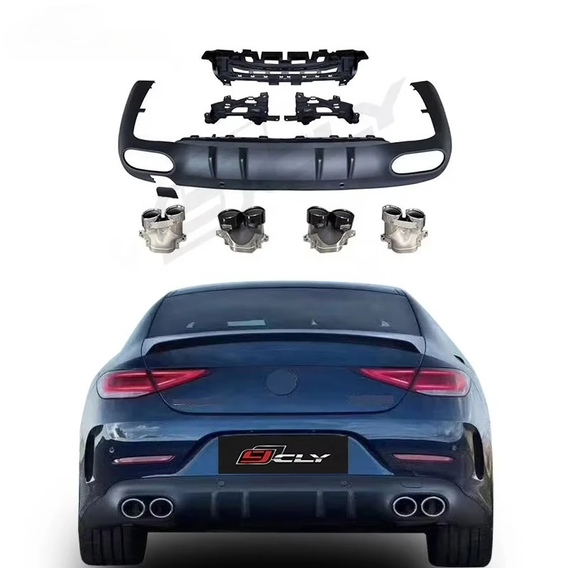 

C257 Diffuser for CLS Class Upgrade CLS53 Rear Lip Rear Diffuser Exhaust Pipe 2019 2020 2021 2022