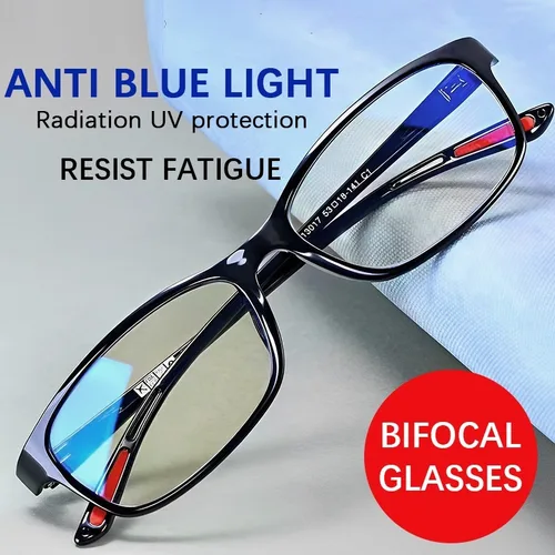 Gafas de lectura bifocales antiluz azul doble uso de distancia y distancia Zoom automático gafas para presbicia neutras