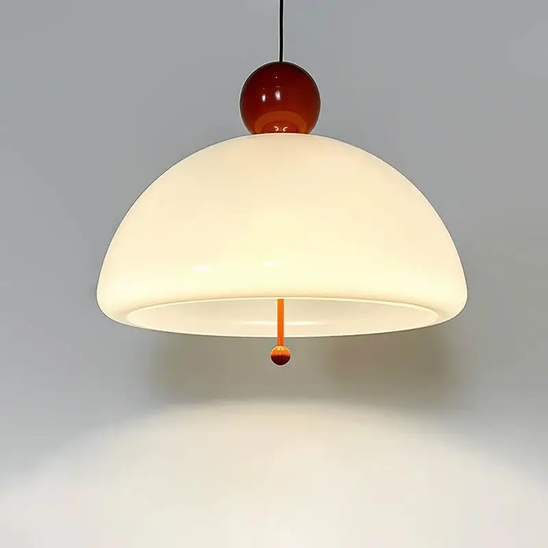 Luces colgantes de campana nórdica Bauhaus, lámpara LED colgante de cristal blanco lechoso para comedor, decoración de techo, accesorios de iluminación para Isla de cocina