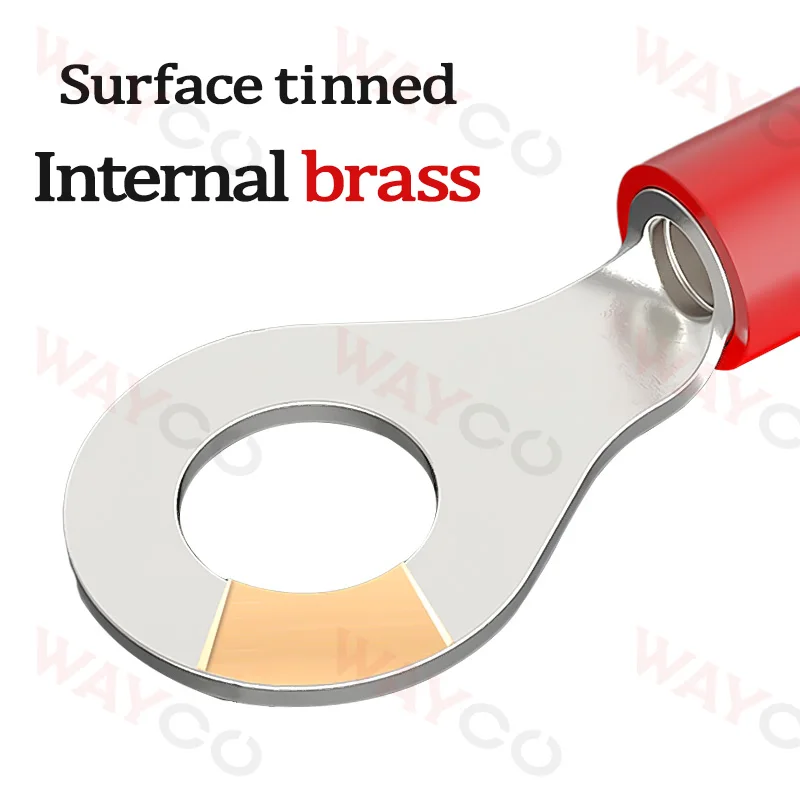 50PCS Ring Crimp Terminal M4/M5/M6 Round Plugs Pre-insulated Ferrules Lugs For Splice Electricals Cable Wire End Connectors