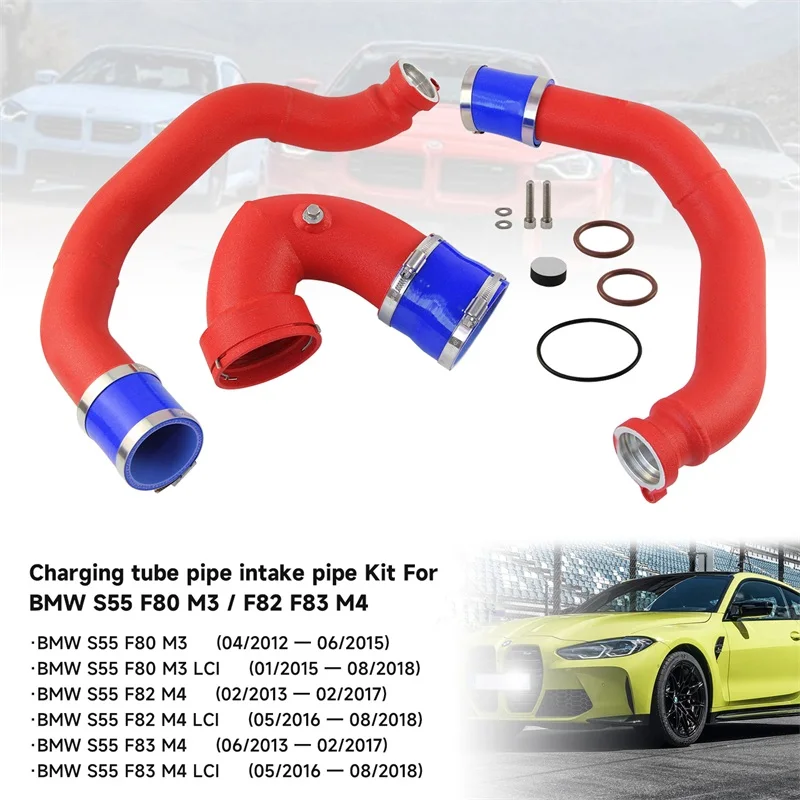 

2015-2020 ELbow & Upgrade Charge Boost Pipe for BMW M3 M4 M2C F80 F82 F83 S55 Engine 3.0L Twin Turbocharged Red/Black/Blue