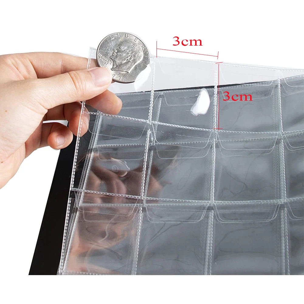 480 Pockets Coin Collection Book Holder 20 Pages Coin Collection Holder Album Organizer Box  for 20/25/27/30mm Coin Supplies