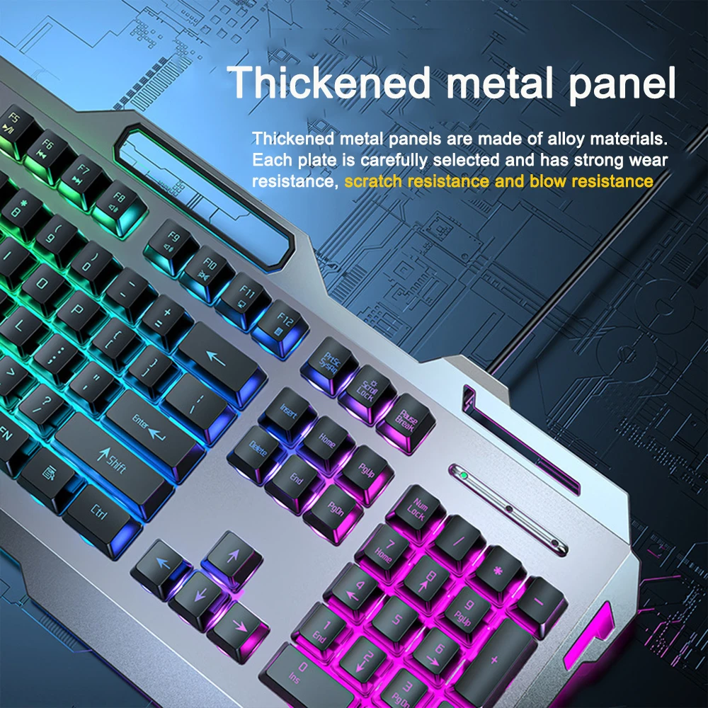 Retro Mechanical Keyboard And Mouse Set GX810 Gamer Keyboard Backlit Keyboard ABS keycap 104 Keys USB Wired Gaming Keyboards RGB