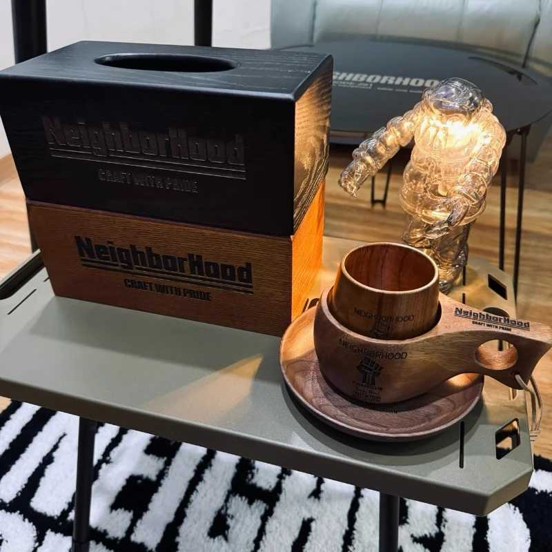 Neighborhood NBHD outdoor camping camping portable equipment wooden cups and plates tray tissue box easy to store and light.