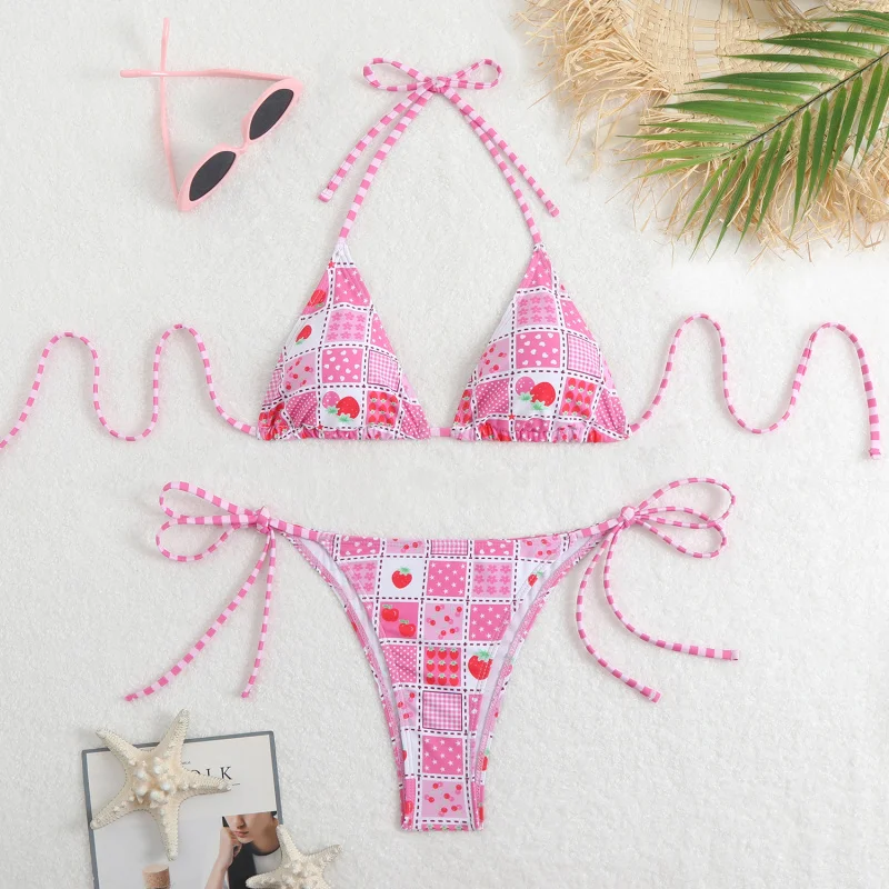 Women Sexy Bikini Beach Swimwear Two Piece Set High Cut Stretchy Bathing Suit For Hot Spring Pool Holiday Seaside Vacation
