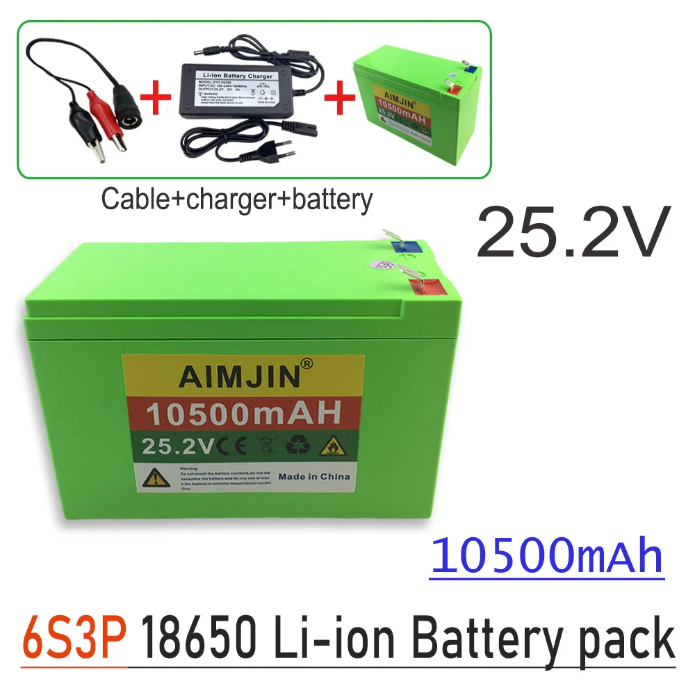 

25.2V 6S3P 10500mAh Li-ion battery pack, Agricultural Spray, Stereo, Outdoor Solar Light, Children's Electric Vehicle +Charger