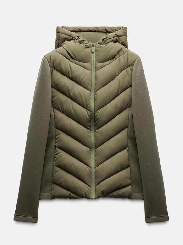 Frühling Herbst Neue frauen High-End-Fit Kragen Mit Kapuze Patchwork Baumwolle Jaet Zipper Verschluss Lange Sve ort Länge farbe