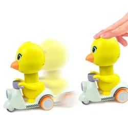 Children's Fun Toys Press Little Yellow Duck Inertial Motorcycle Cute Cartoon Parent-child Interactive Racing Game Holiday Gift