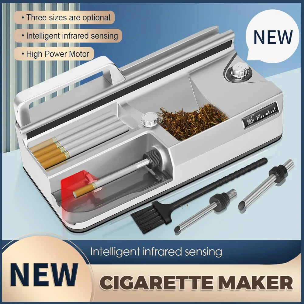 3 In 1 Automatic Cigarette Rolling Machine Intelligent Sensing Injector Tobacco Filling 5.5/6.5/8mm Tube Roller Cigarette Maker