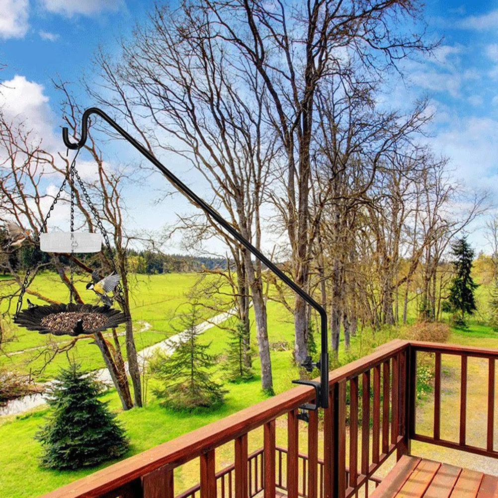 

Heavy Duty Adjustable Rail Rod for Hanging Plants Bird Feeder Pole Outdoor Shepherds Hook Suitable All Weather