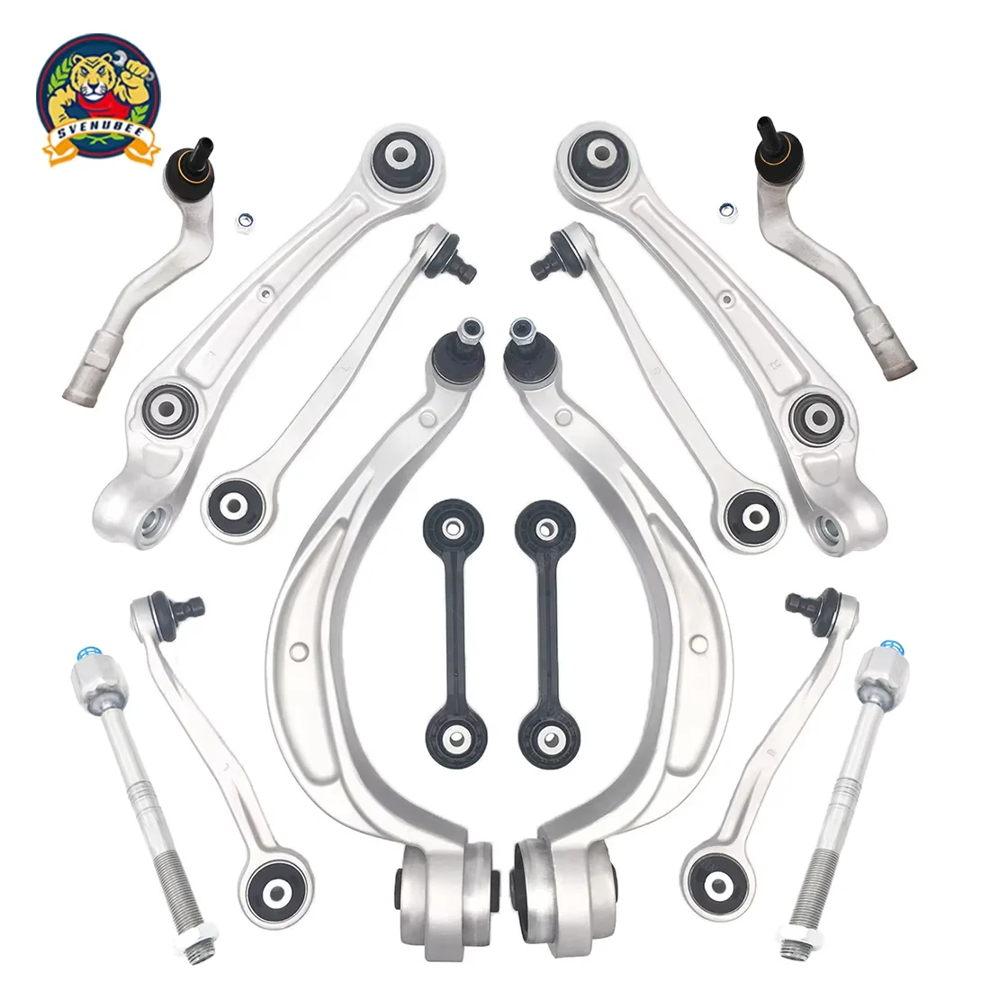 Svenubee 14Pcs Front Upper Lower Control Arm Stabilizer Link Tie Rod Ends Kits for Audi A4 B8 A5 S4 S5 Q5 Quattro 2008 2009 2010