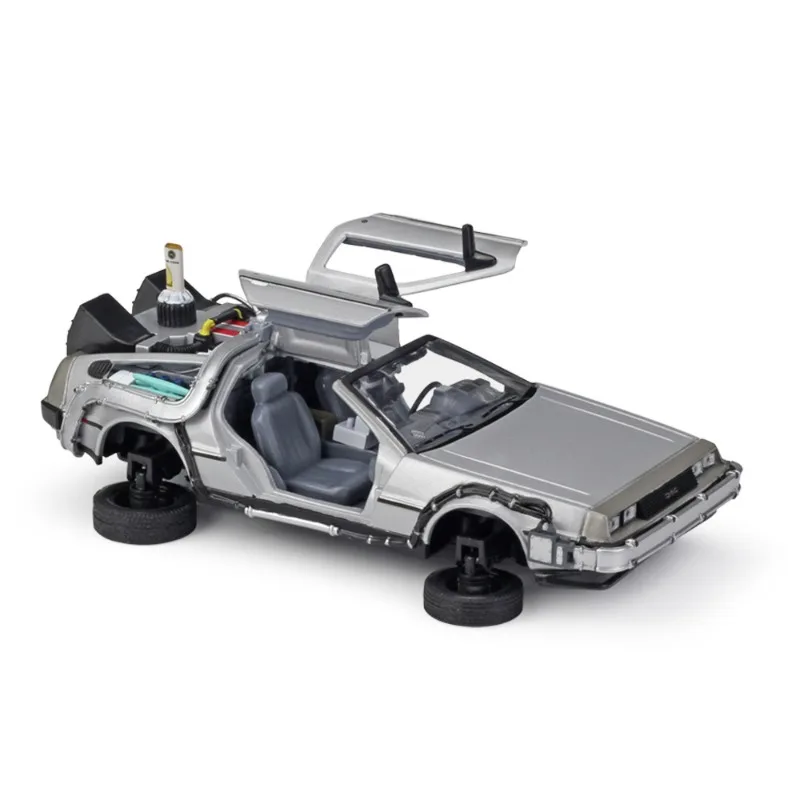 

WELLY масштаб 1:24, машина для измерения времени, DeLorean, модель автомобиля с эмуляцией фильма номер один Назад в будущее летающее издание