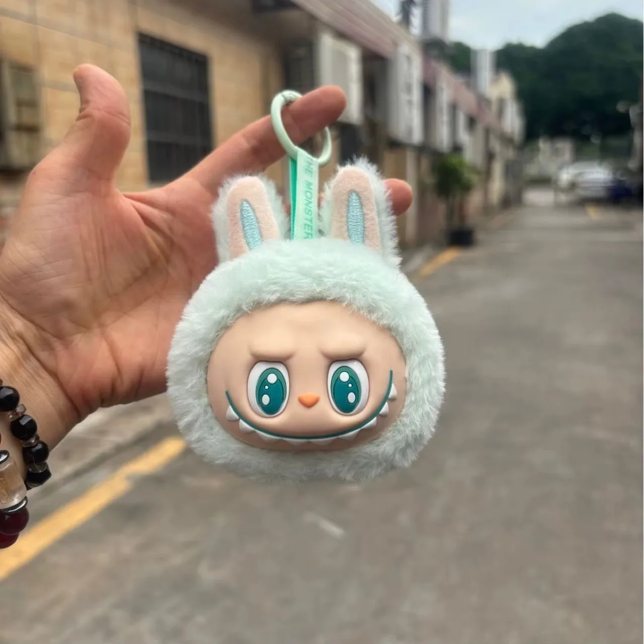 New Labubu Plush Keychain Cartoon Cute Three-Dimensional Doll Schoolbag Pendant Car Key Chain Women and Men for Gifts