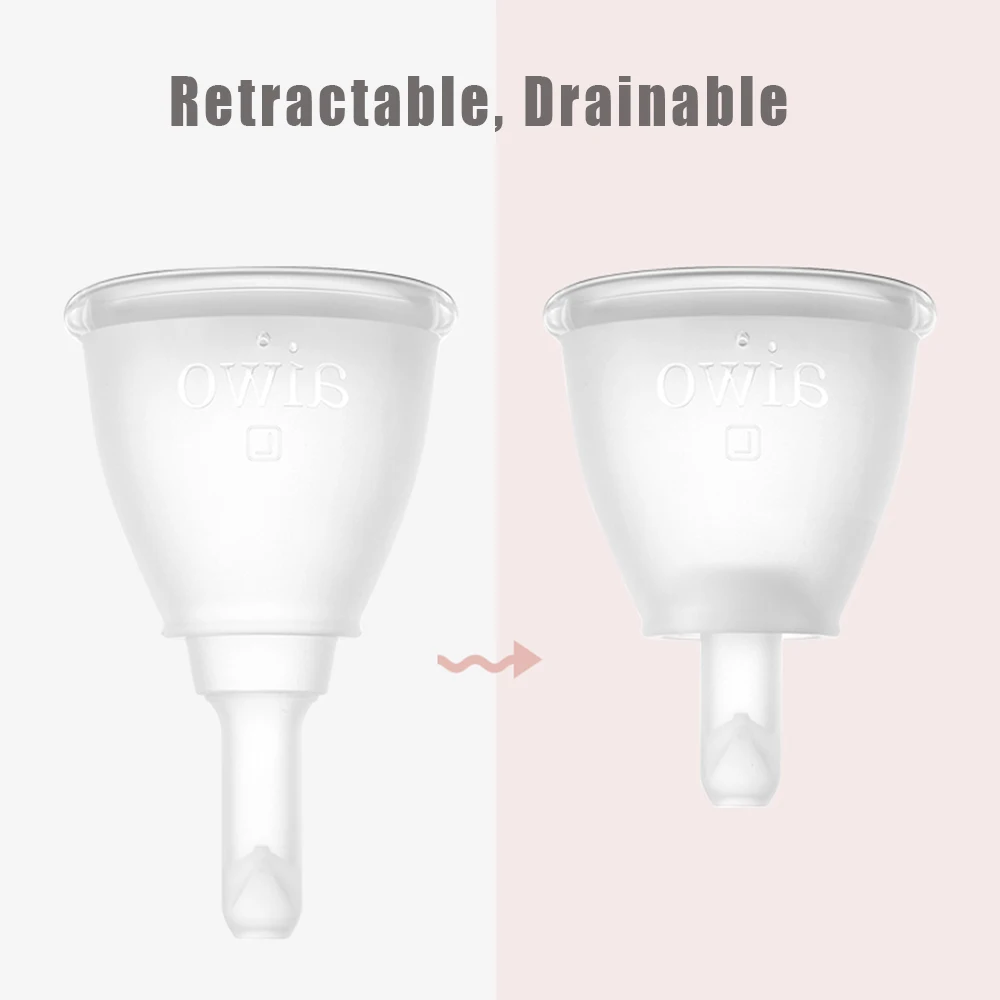 Medical Silicone Menstrual Cup With Drain Valves Menstrual Collector Super Soft Feminine Hygiene Period Cup Anti-side Leakage