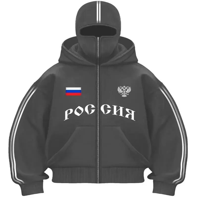 Amerikaans retro trendy merk dubbele hoed ontwerp brief vest met capuchon herfst en winter unisex casual losse Y2K streetwear hoodie