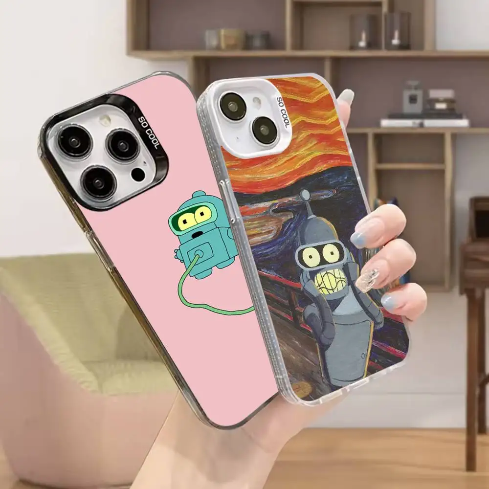 

B-Bender F-Futurama-A Phone Case For iPhone 16,15,14,13,12,11,Mini,Pro,SE,MAX White Matte Shockproof Cover