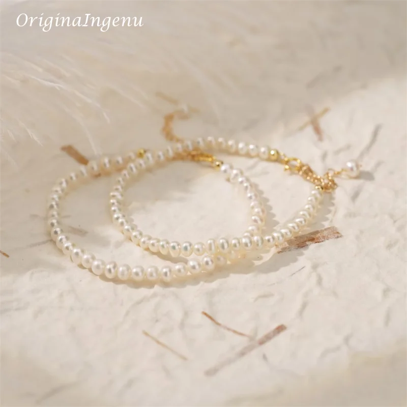 Handmade Natural Pearls Bracelet 14K Gold Filled Pearl Bracelet  Custom Lenght Jewelry Boho Bracelets Vintage Boho Women Jewelry