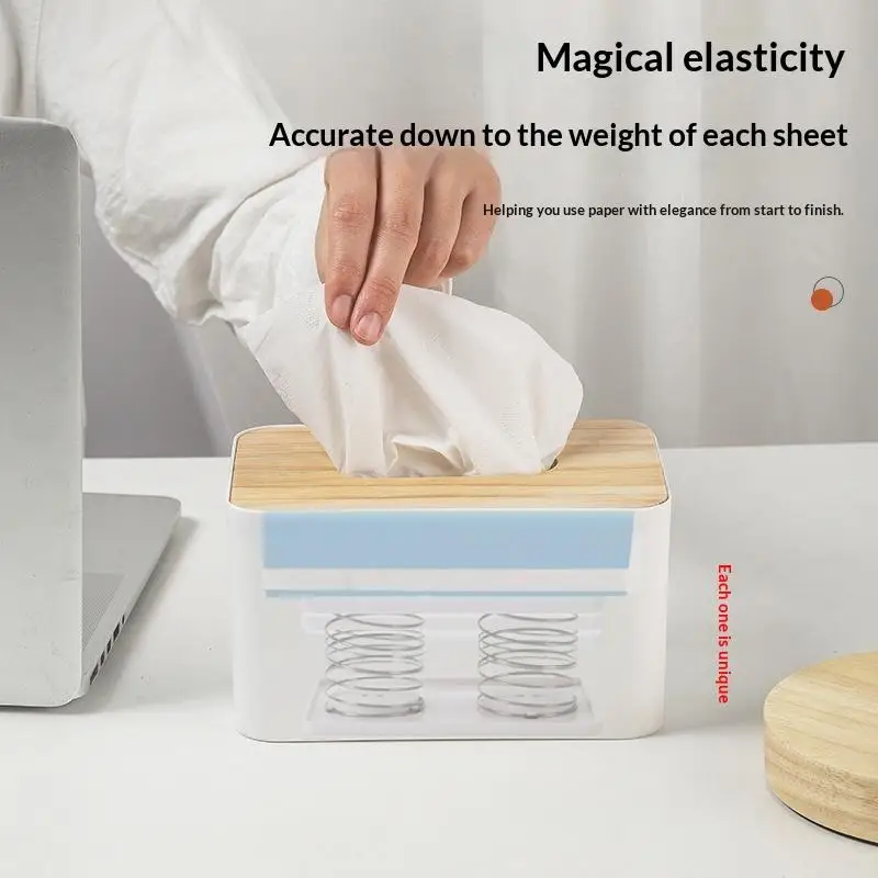 [Tissue Box Tissue Dispenser Office Home Kitchen Toilet Bracket Kitchen Organizer Spring Automatic Lift Spring Loaded Tissue Bo