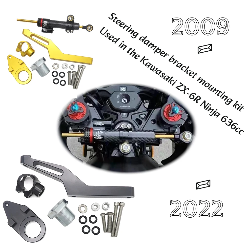 

NEWSteering Damper Bracket Mount Kit For Kawasaki Ninja ZX-6R ZX6R 636cc2009 2010 2011 2012 2013 2014 2015 2016 2017 2018 - 2022