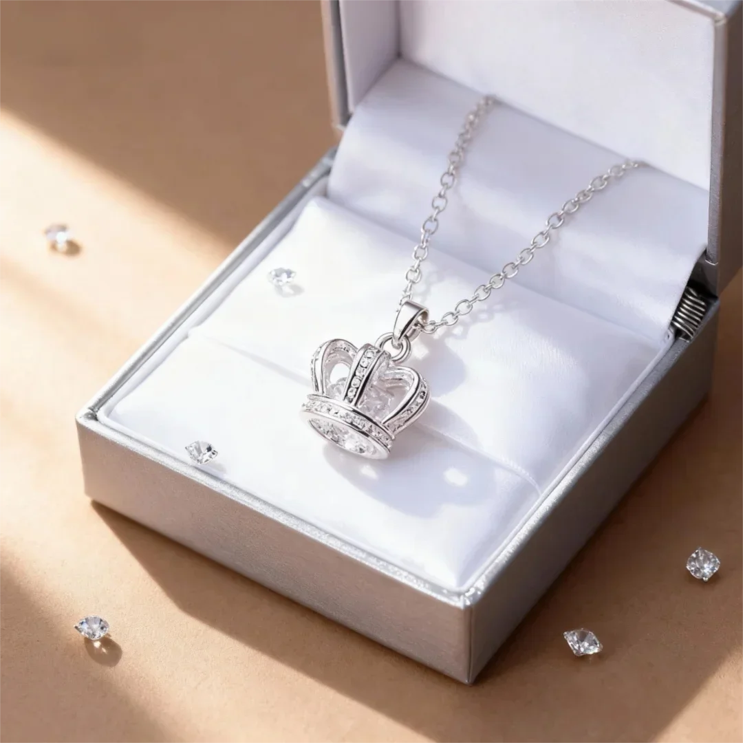 

Exquisite 925 sterling silver Crown Necklace for women lady men DIY New fine Accessories jewelry Anniversary gifts fashion party