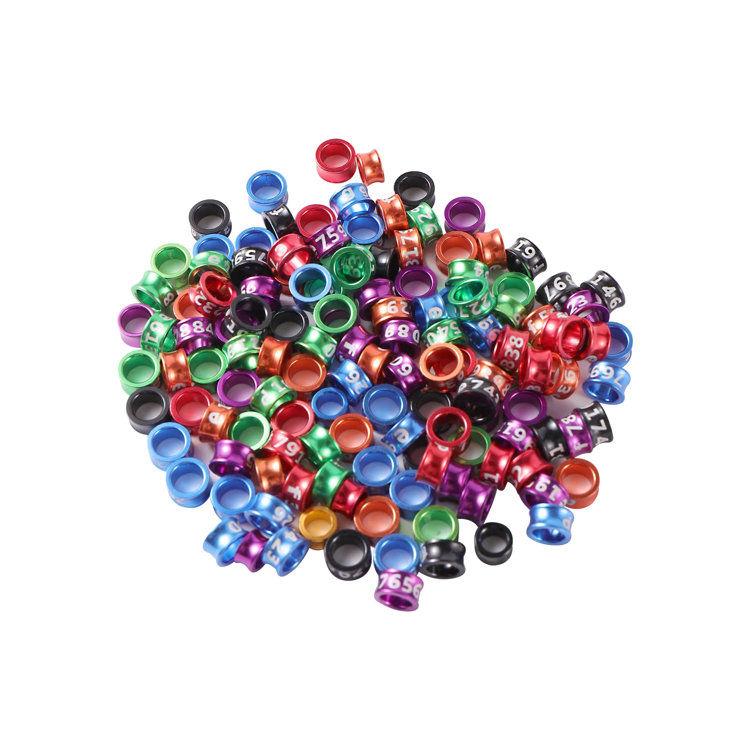 

400 шт. цифровое алюминиевое кольцо с птицей ID4mm/4,7 мм 6 цветов смешанные голубиные кольца для обучения полету на открытом воздухе