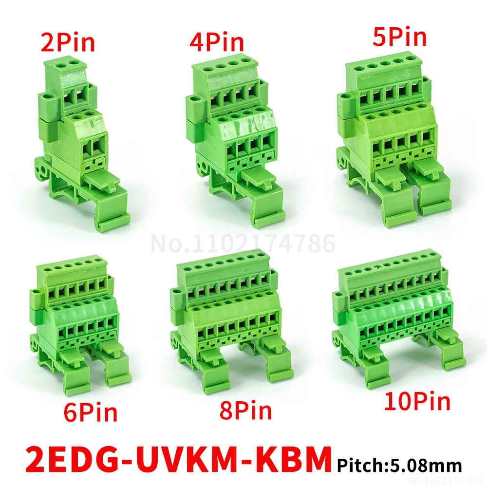 

(1 комплект) 2EDG-UVKM + 2EDGKBM - клеммные колодки для монтажа на DIN-рейку 5,08 мм, вставные клеммные колодки с механизмом фиксации 15EDGKM 5,08