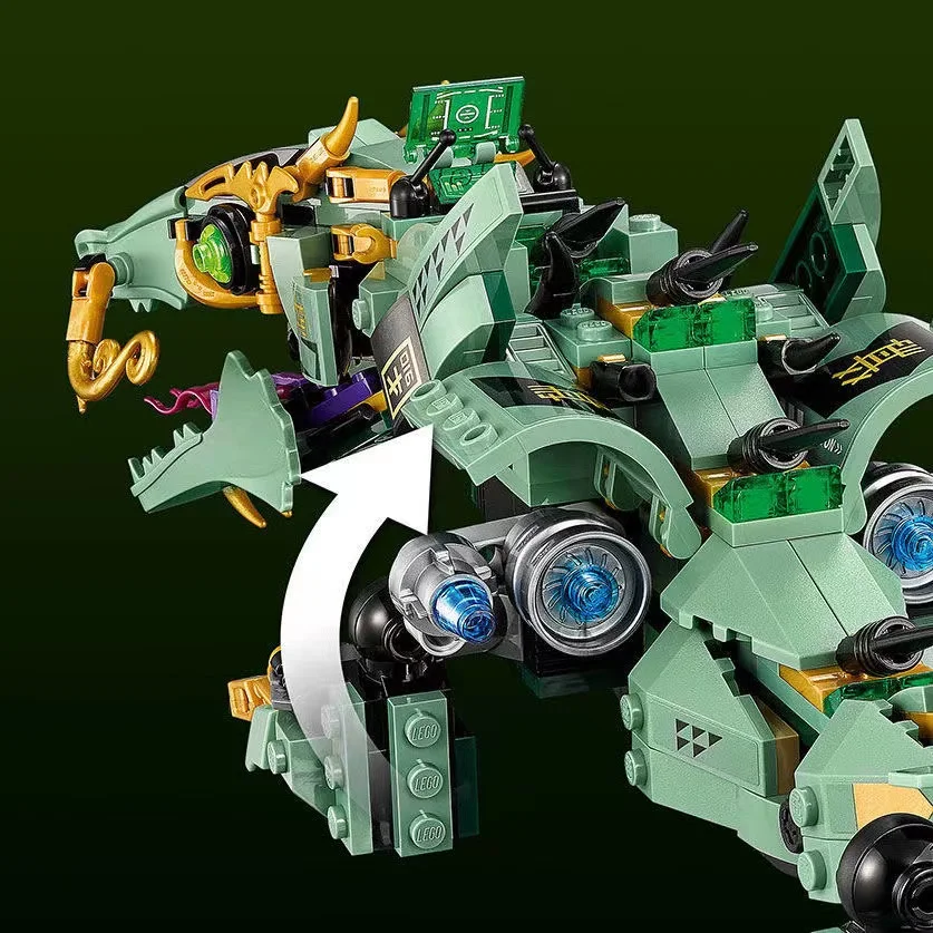 MOC Mecha Dragon Building Blocks Fit 70612 Toys For Kids Green Ninja Mech Dragon Bricks Boys Gift