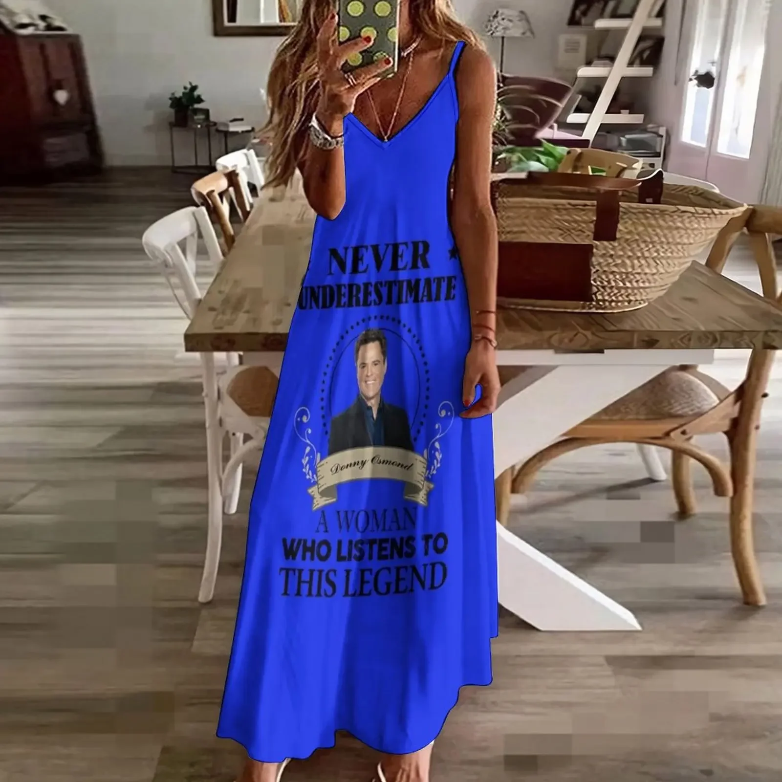 Divertida mujer Donny Osmond escucha esta leyenda camiseta regalo para camiseta clásica vestido sin mangas vestido de noche para mujer