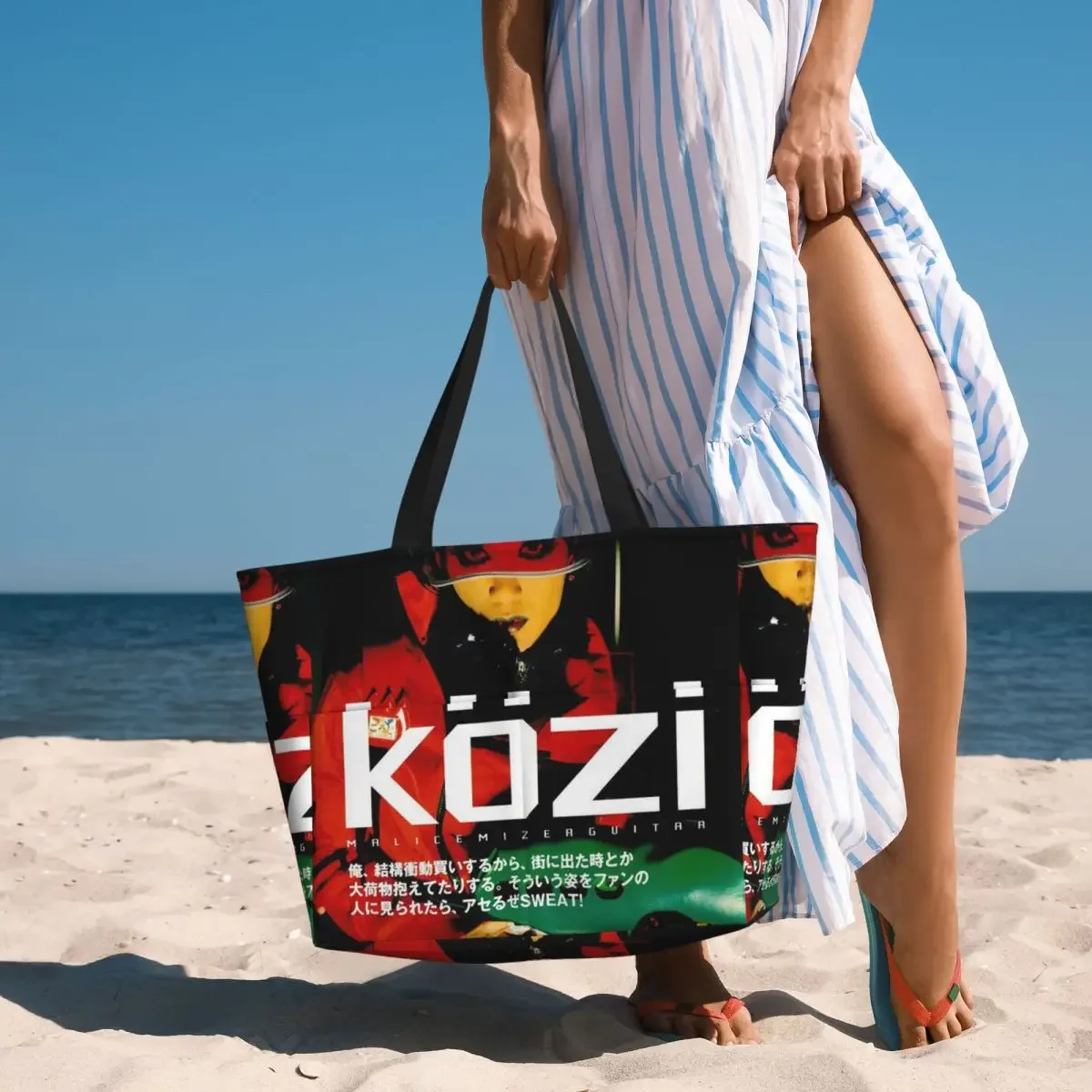 Malice Mizer Visual Kei Japanese Rock Band Gothic Beach Tote Bag Sport Yoga Duffle Large Tote Bag Women Travel Bag Fitness bag