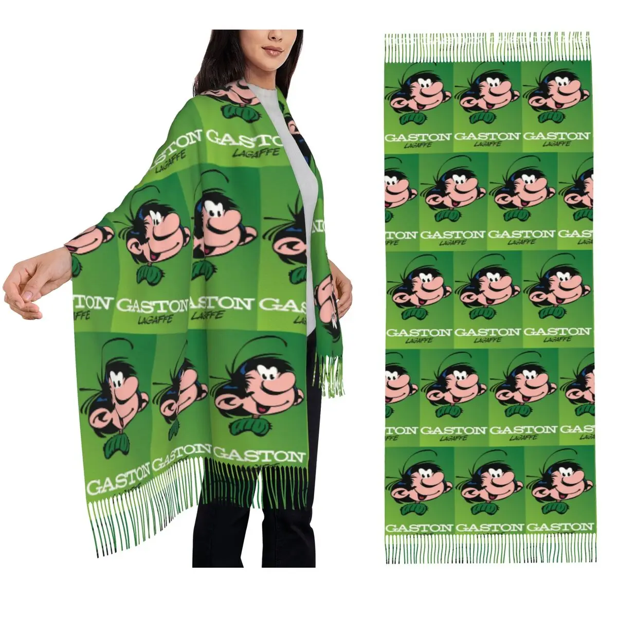 

Gaston Lagaffe Big Ben, шарф на голову, шарфы с кисточками для женщин, мягкие теплые шали и накидки, большая осенне-зимняя шаль