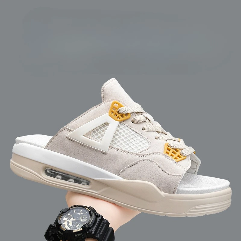 

Fashion Casual Large Size One-word Slippers Men's Summer New Platform Cool Slippers Beach Shoes