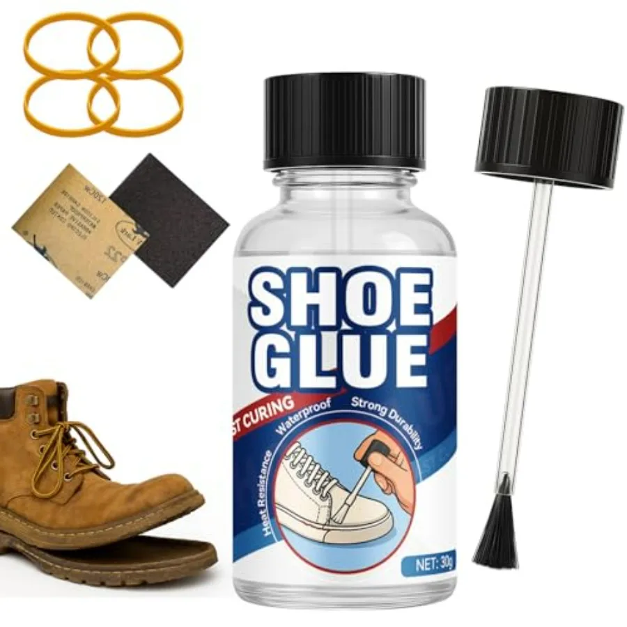 Shoe Glue, 30g Clear Shoe Repair Glue Sole Repair Kit, Professional Waterproof Shoe Adhesive Fixes Cracks and Debond, Super Glu