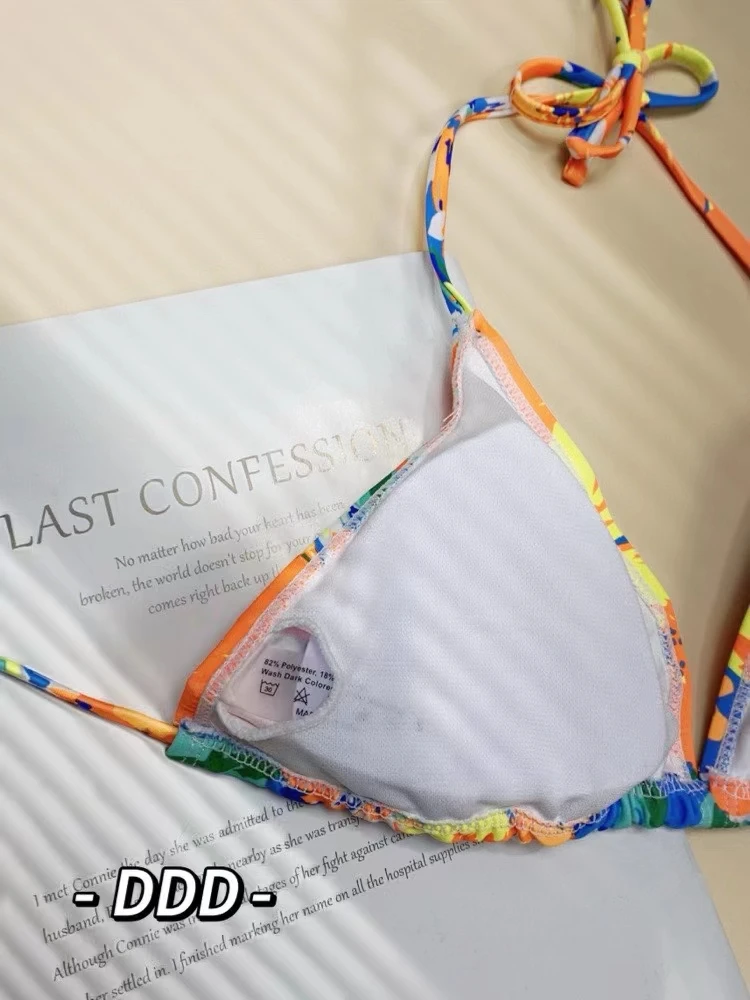 

Sexy Bikini Swimsuit for Women Separate Beach Swimming Hot Girl with Chest Pad Thermal Spring Break No Steel Support