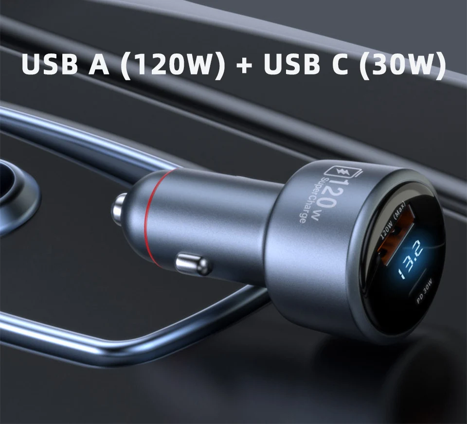 For Xiaomi Car Charger 120W 100W HyperCharge Super Fast Charging In Car Cargador Auto For Mi 17 15 14 13 12 Poco F8 X7 X6 Redmi