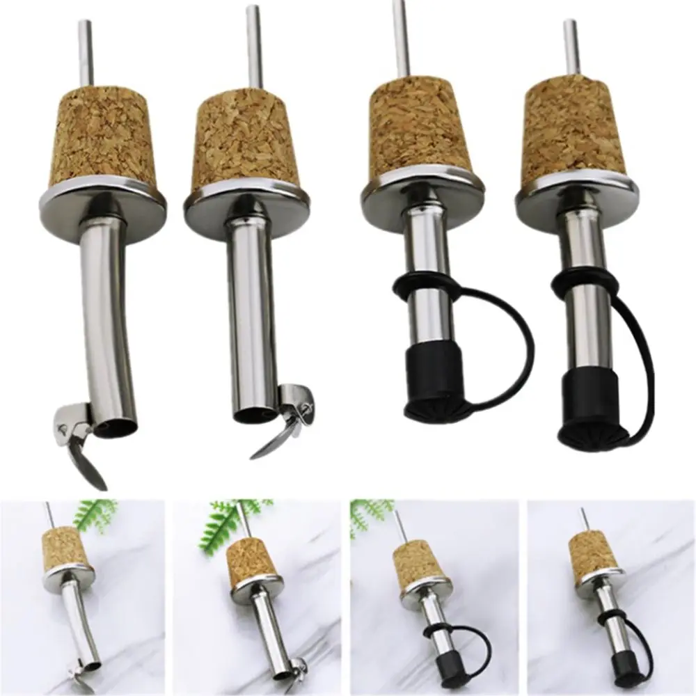 1/3pcs Bar Wooden Cork Red Stopper For Bottle Wine Olive Oil Pourer Dispenser Spout Bottle Pourer Stopper Accessories