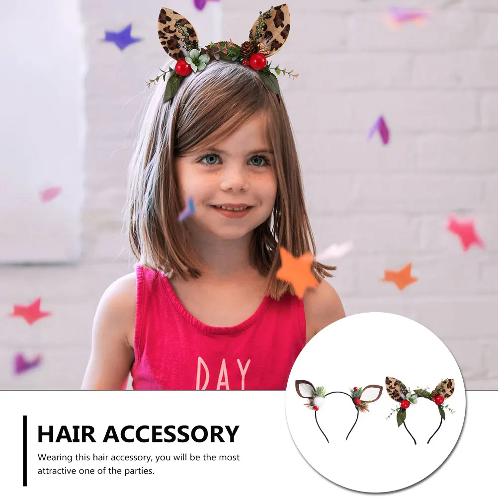 

2pcs Leopard Cat Ears Headbands Hair Accessories Lightweight Comfortable Party Costume Festival Halloween Carnival For