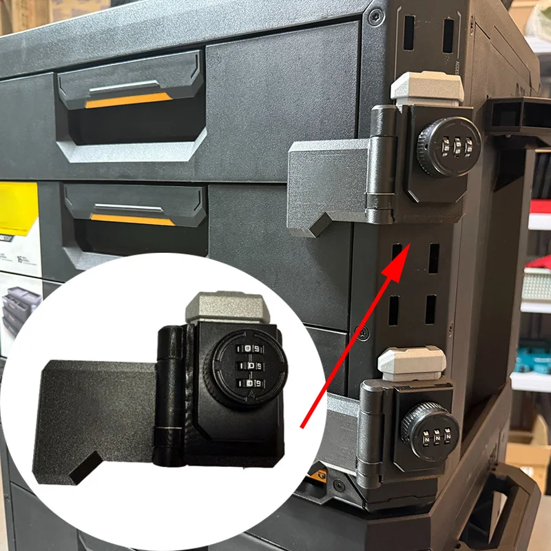 Folding Drawer Password Lock Suitable for TOUGHBUILT Toolbox Integrated Password Lock Drawers Prevent Box Falling Out Accessory