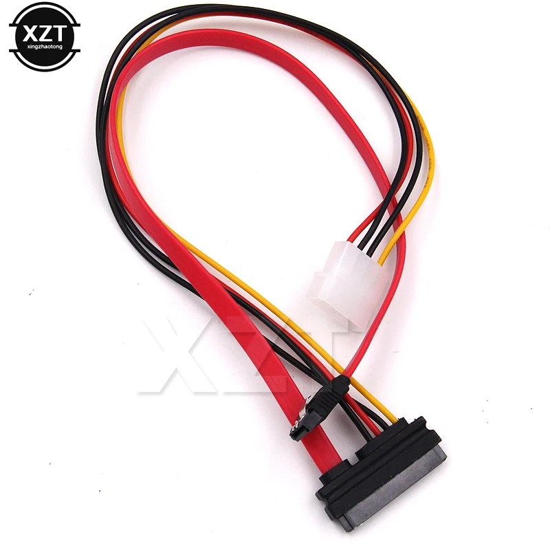 High Quality 10pcs 40cm 15+7 Pin Power Data to 4 Pin IDE Power SATA Data Hard Cable for PC professional cable