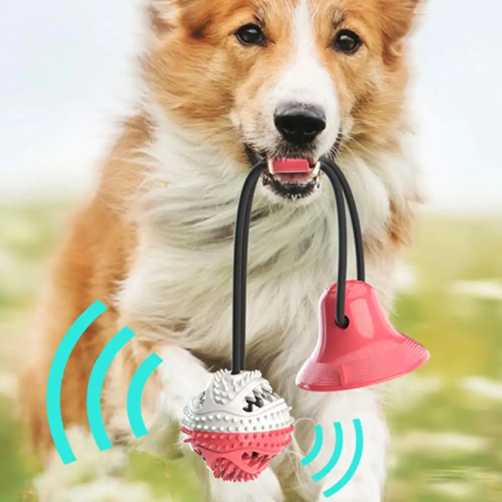 

Large Dog Ball Toys Suction Cup Ropes Interactive Leaking Slow Feeder Chew Toy Toothing Clean Golden Retriever Big Pet Supplies