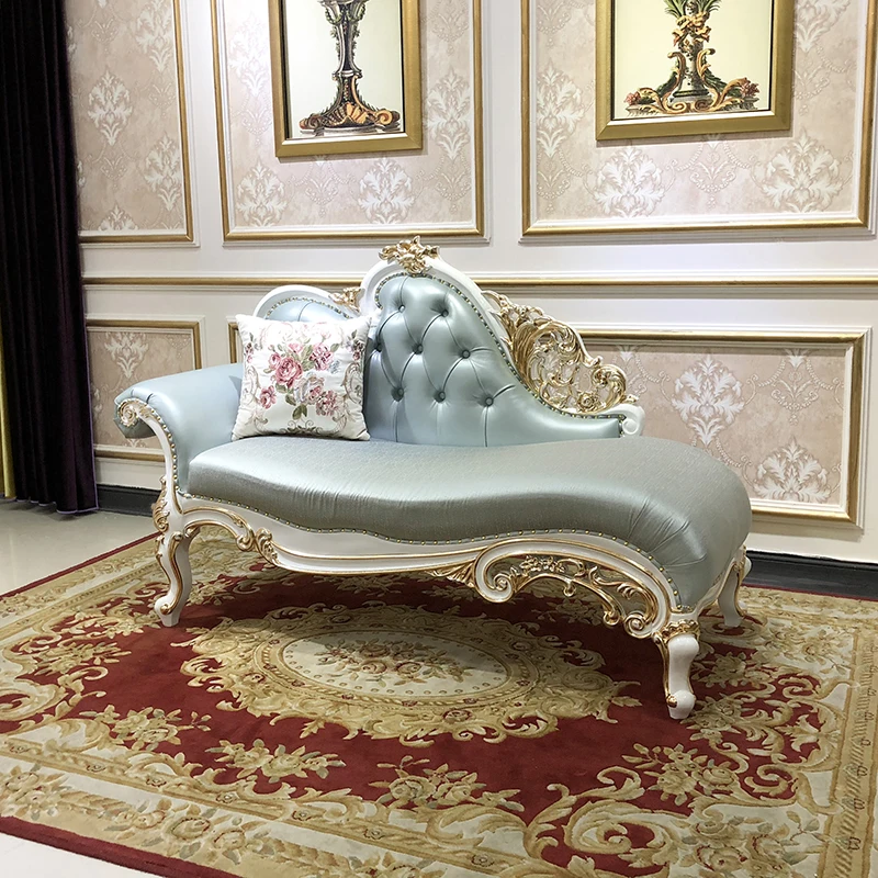 

European cloth imperial concubine chair luxury living room lounge chair solid wood carved imperial concubine chair bedroom singl