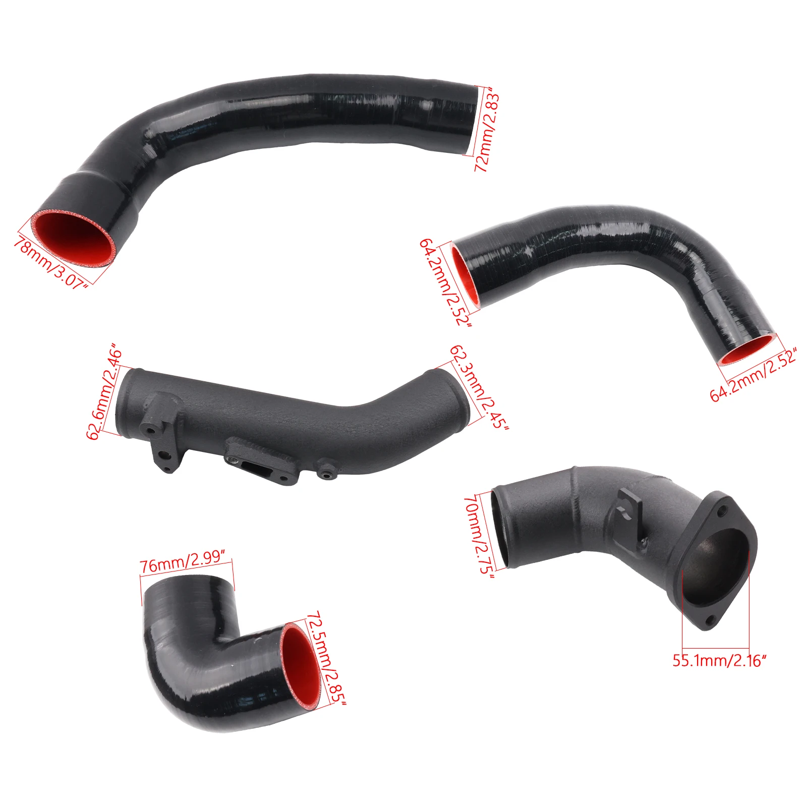 For Intercooler Charge Pipe Upgrade Pipe Kit Prevent boost leaks and increase air flow For Honda Civic Acura Integra