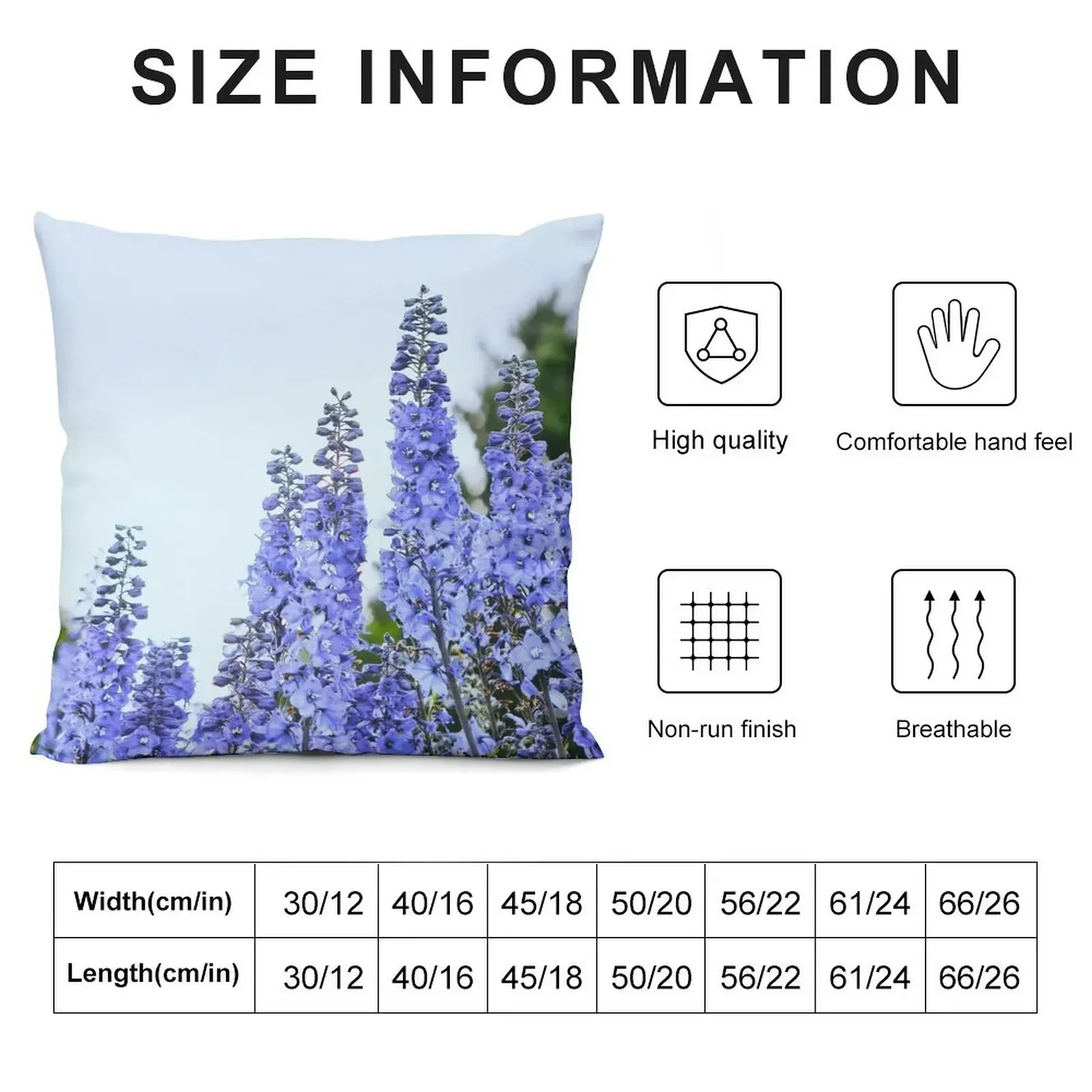 Blue Delphinium flowers Throw Pillow pillow pillowcase pillow cover luxury