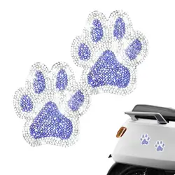 Cute Crystal Paw Print Stickers Dog Feetprint Bling Rhinestone Paw Decals for Car Bumper Window Laptops Exterior Decoration