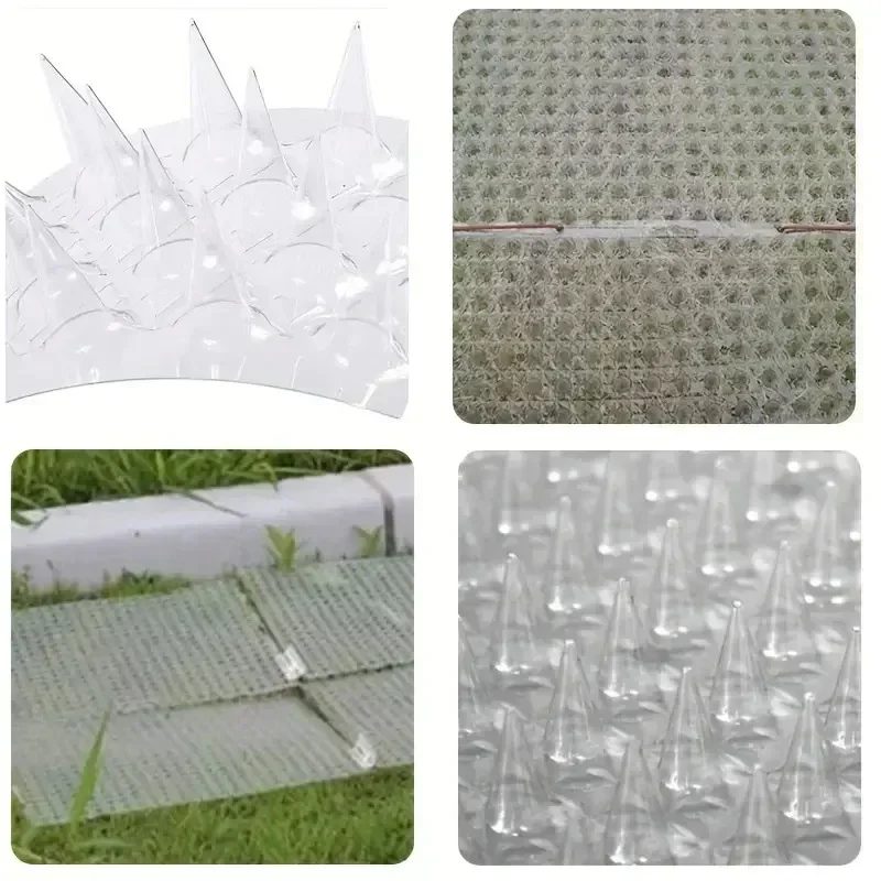 5PCS Spikes Repeller Cat Plastic Bird Repellent Anti Pigeon Anti-bird Squirrel Garden Fences Control Transparent Spikes