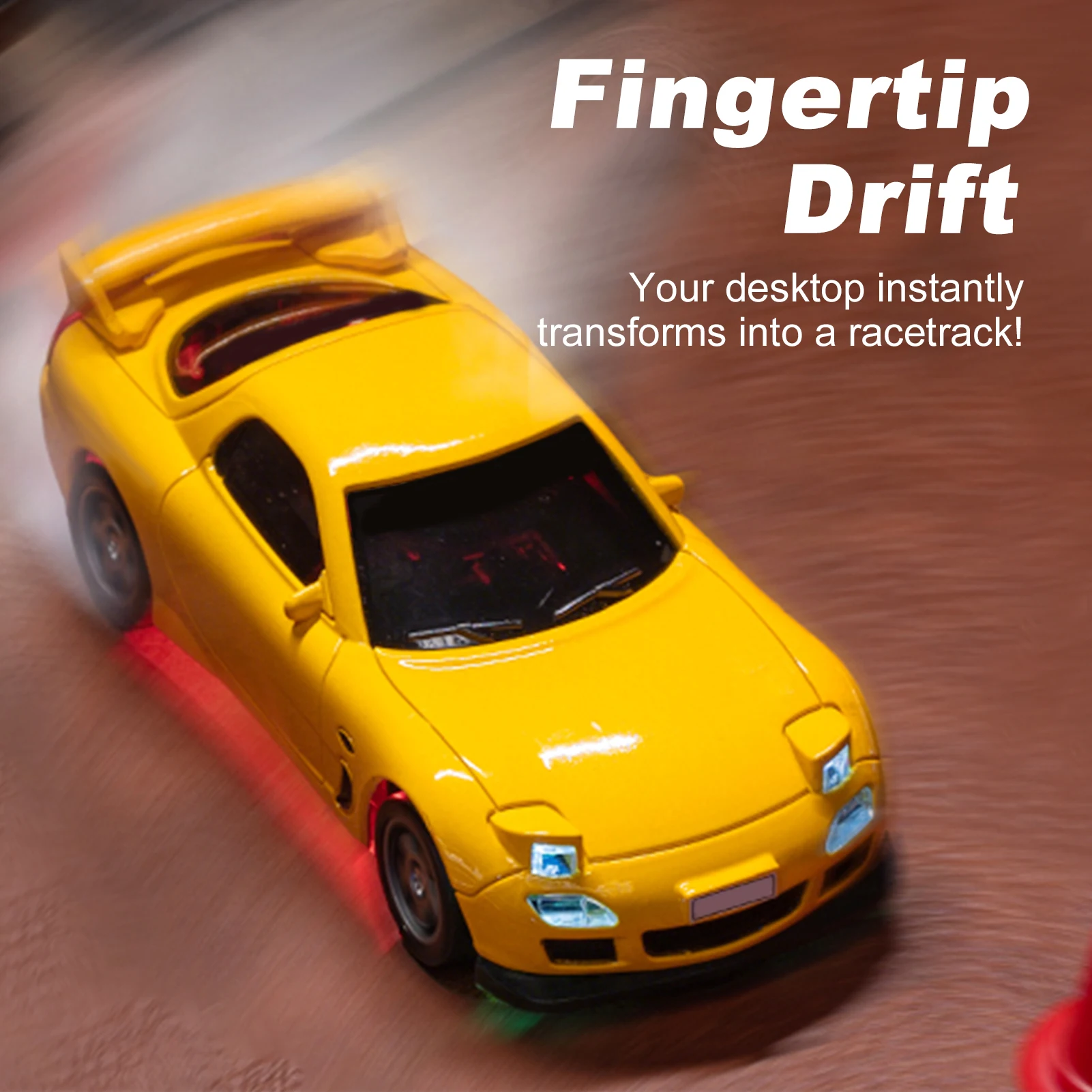 Small Drift RC Car 25KM/H 2.4G Remote Control Car 1/43 Scale 4WD with LED Lights and 7 Ambient Lights for Kids